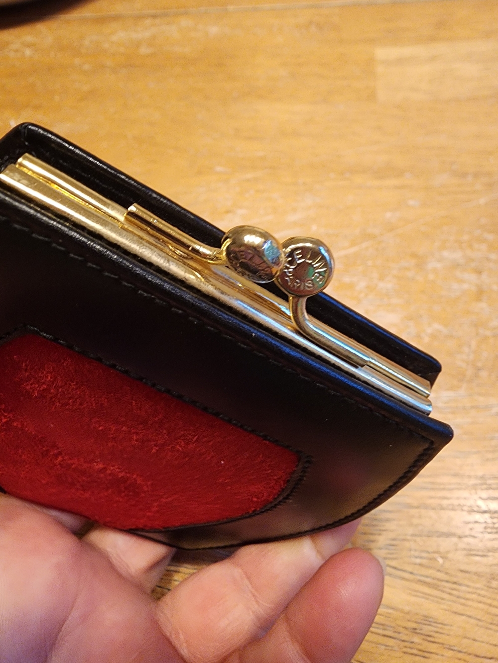 vintage Celine coin case featuring red suede and black leather Circa 1970's-1980 - Picture 7 of 16